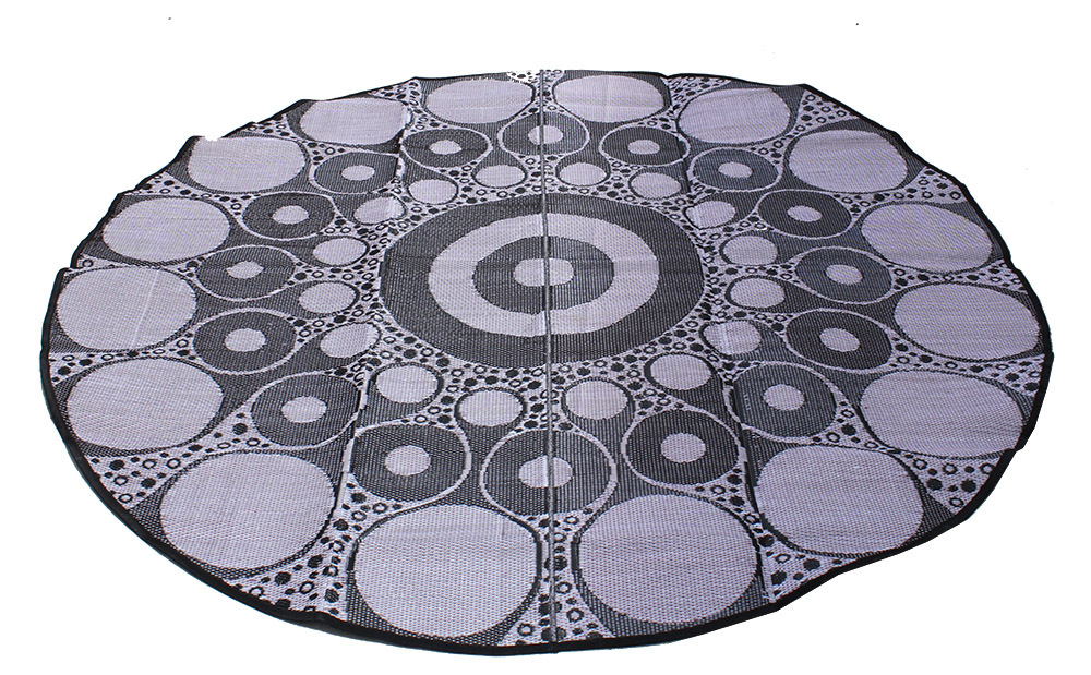Recycled Large Mat Aboriginal Design "Reconciliation" Brown/Black/White