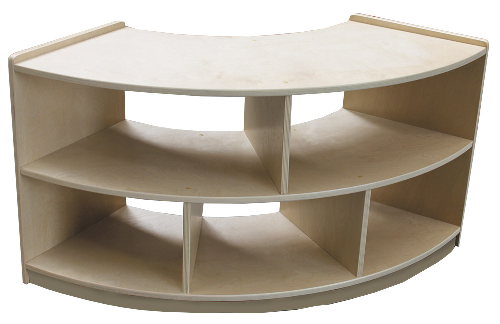 Birch Low Shelf Unit 60cmH Curved with Open Back