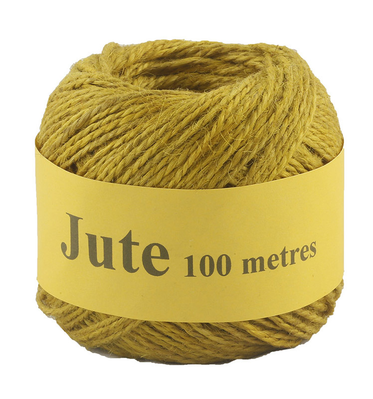 Jute Cord 2 Ply Roll 100m - Yellow