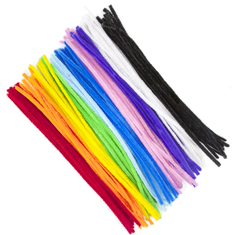 Pipe Cleaner Assorted Colours - Long 300mm 100pk