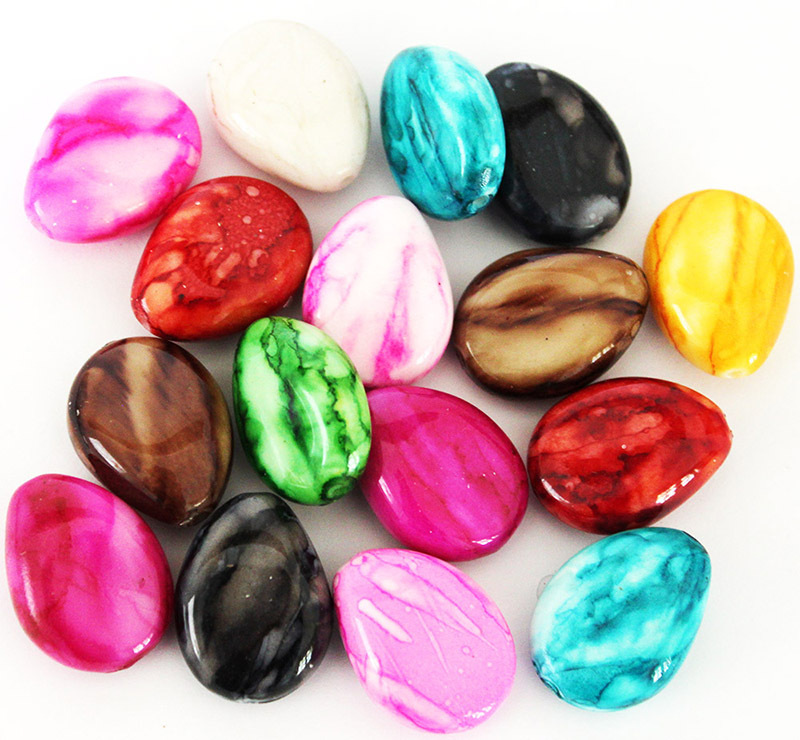 *Plastic Stone Beads Assorted - 150gm