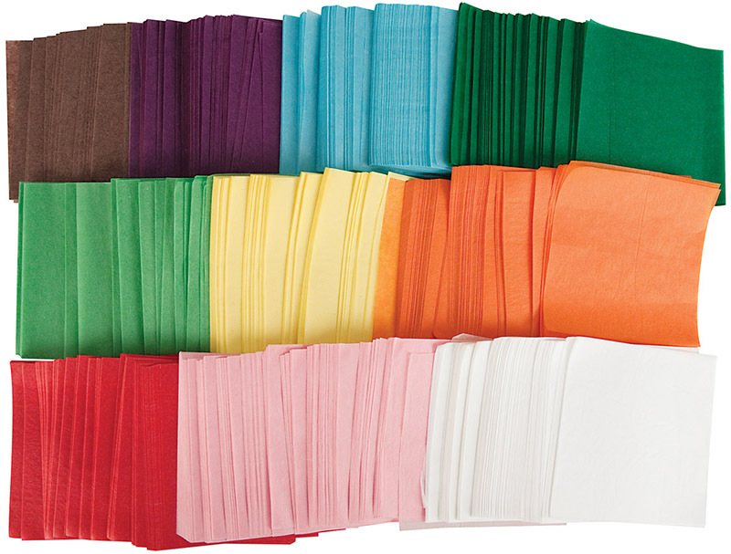 Square Tissue Paper Assorted Colours - Small 100mm 4600pk
