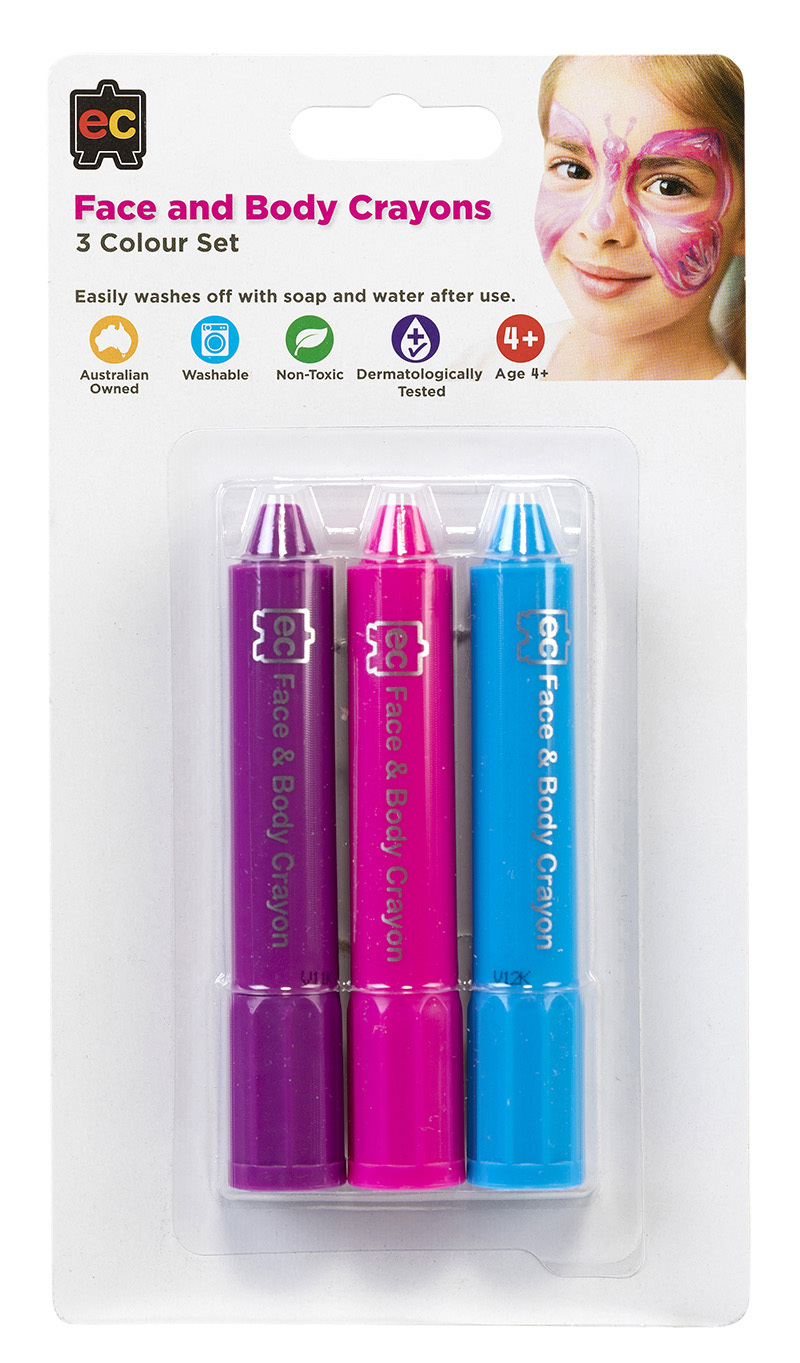 EC Face & Body Crayons - Bright Colours Set of 3