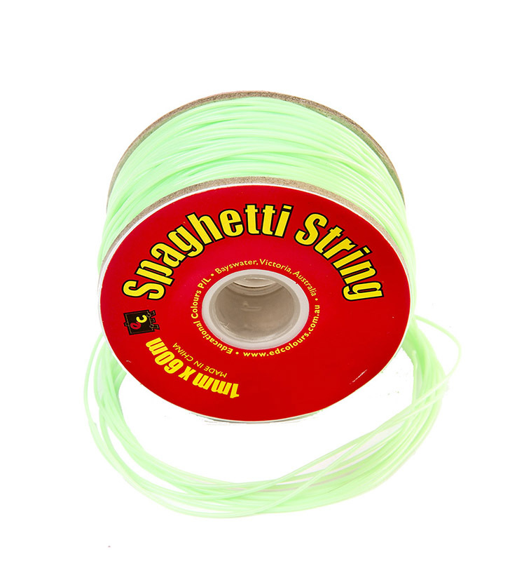 Plastic Line Thin 1mm Spaghetti String - Pale Green - 60m