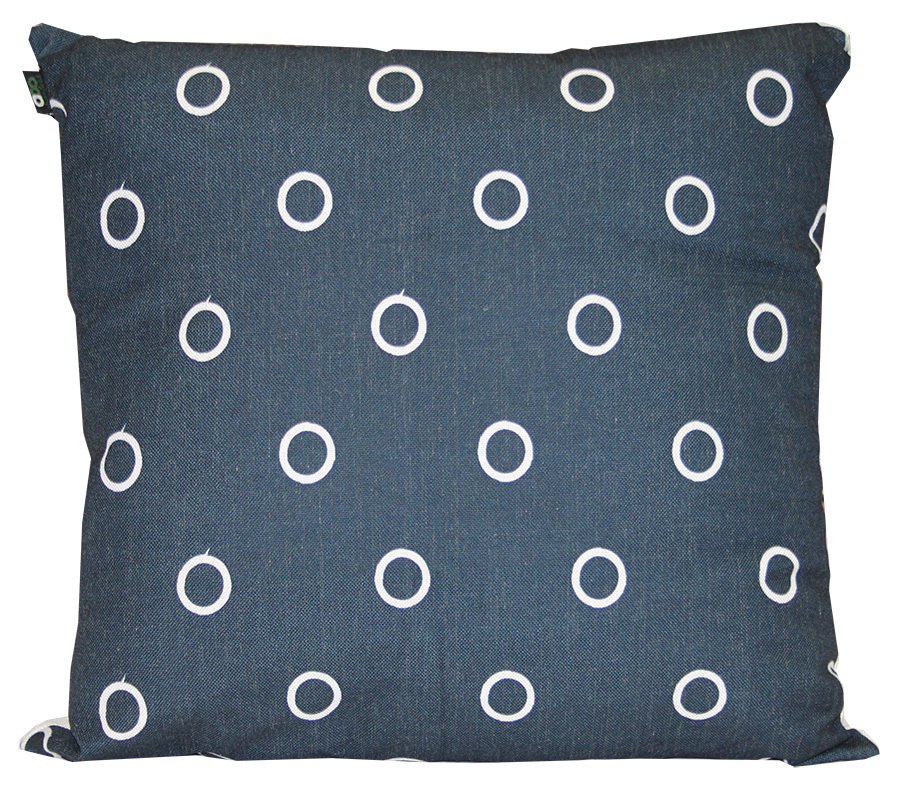 Indoor Linen & Cotton Cushion - Large Square Navy Blue