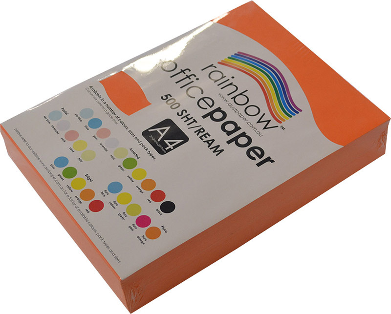 Rainbow Office/Copy Solid Colour Paper - 80gsm A4 Ream Orange