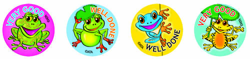 Merit Stickers 29mm 96pk - Frogs