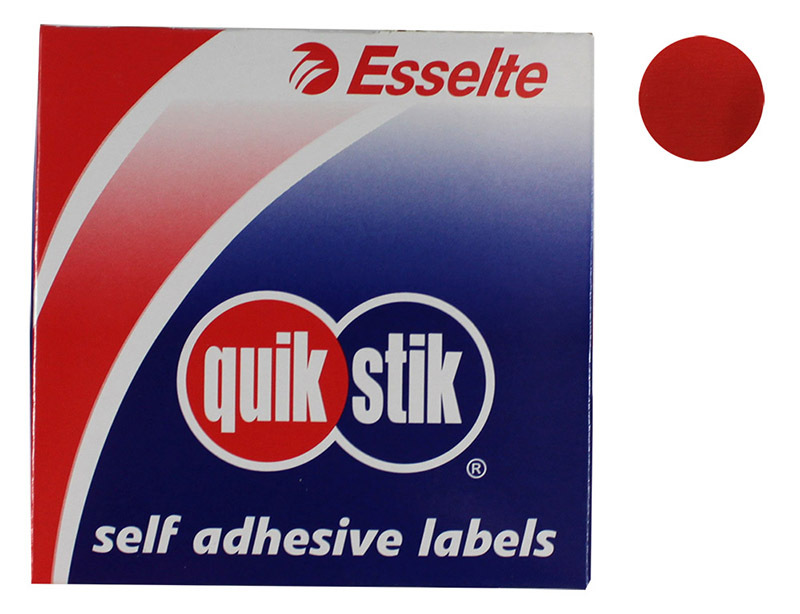Removable Circle Stickers 24mm 500pk - Red