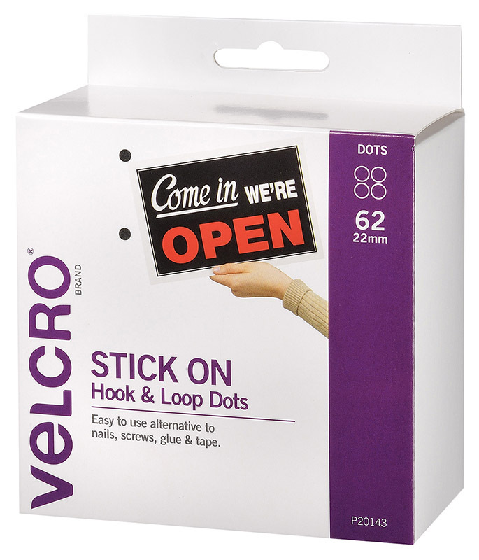 Velcro Brand Dots in Dispenser - Hook & Loop 62pcs