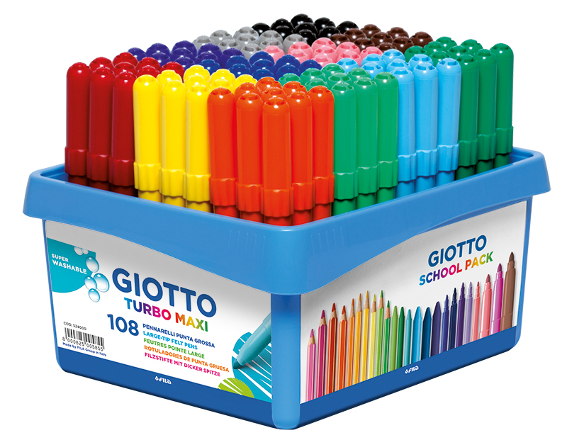 Giotto Children's Thick Markers (Turbo Maxi) - 108pk