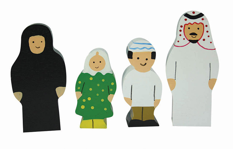Multicultural Wooden Family Set - Arabic 4pcs