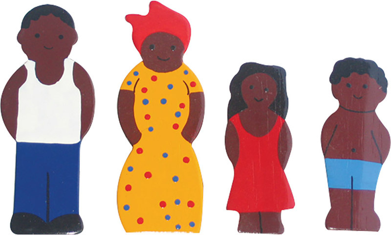 Multicultural Wooden Family Set - African 4pcs