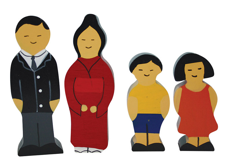 Multicultural Wooden Family Set - Japanese 4pcs