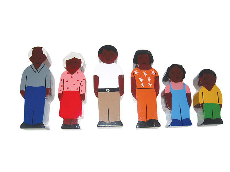 Multicultural Wooden Family Set - African 6pcs