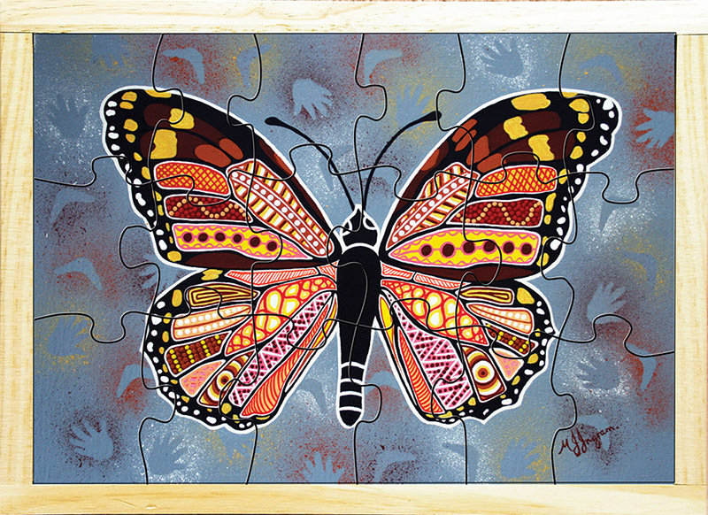 Aboriginal Art Style Puzzle - How The Butterfly Was Born 18pcs