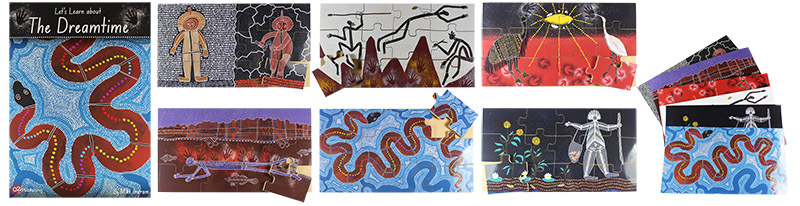Indigenous Dreamtime Book, Posters & Puzzles Set - 13pcs