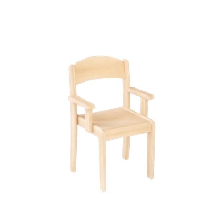 *Deluxe Beechwood Timber Chair with Arms - 13cm Seat Height