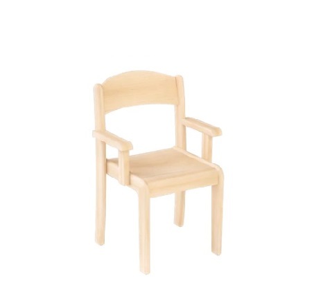 *Deluxe Beechwood Timber Chair with Arms - 17cm Seat Height