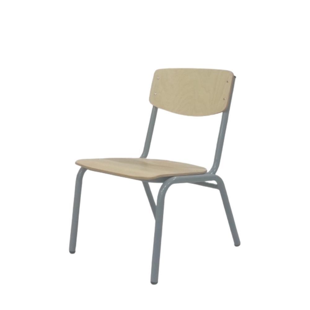 Simple Metal Chair with Timber Seat & Back Rest - 31cm Seat Height 