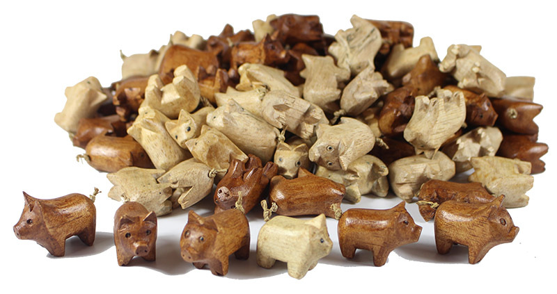 Wooden Counting Pigs - 100pcs
