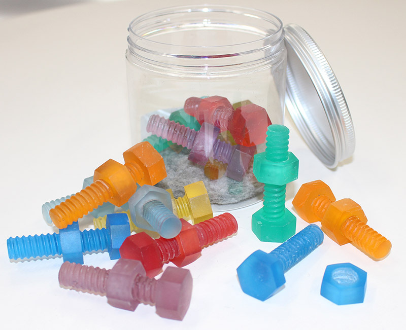 Rainbow Resin Portable Play Jar - Nuts & Bolts 28pcs