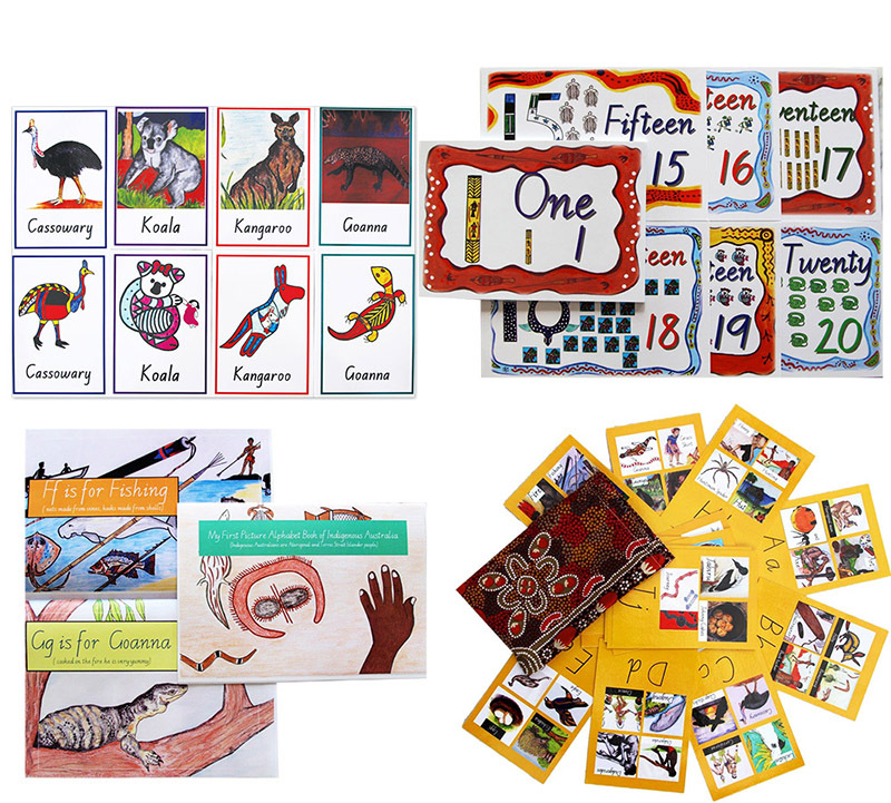 Aboriginal Alphabet & Counting Cards Set - 79pcs
