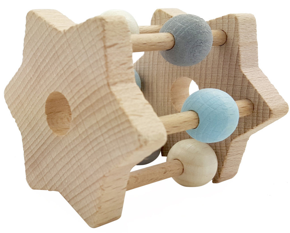 Hess Wooden Baby Toy - Star Rattle & Roll