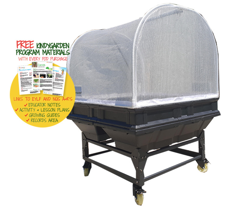 Vegepod Raised Garden Bed with Garden Cover & Low Trolley - Medium 1 x 1m