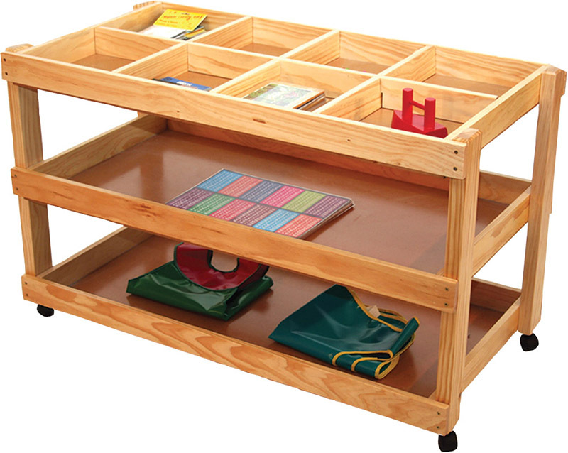 Wooden Collage Craft Trolley 3 Shelf