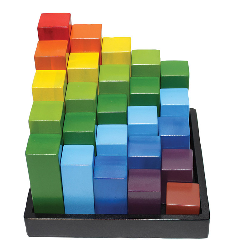 Wooden Rainbow Engineering Blocks - 21 x 21 x 15cm