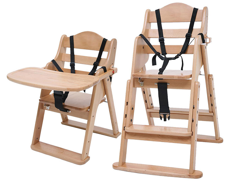 Wooden High or Low Feeding Chair