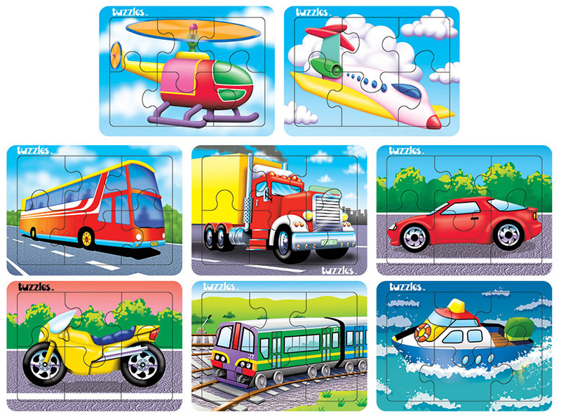 Tuzzles Transport Puzzles - Set of 8