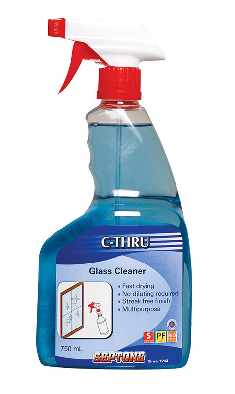 Septone C-Thru Glass Cleaner - 750ml Trigger Spray Pack