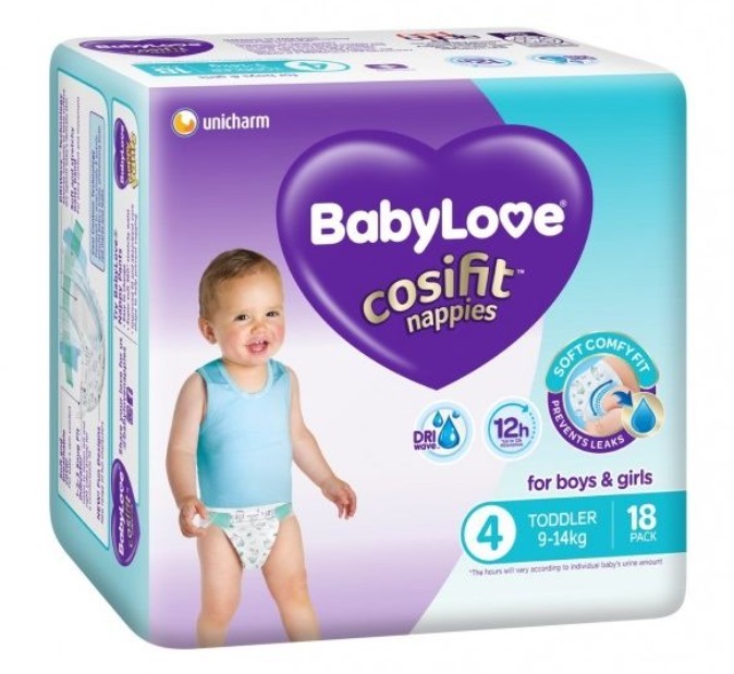 Babylove Bulk Nappies - Lrg/Toddler 9-14kg 72pk