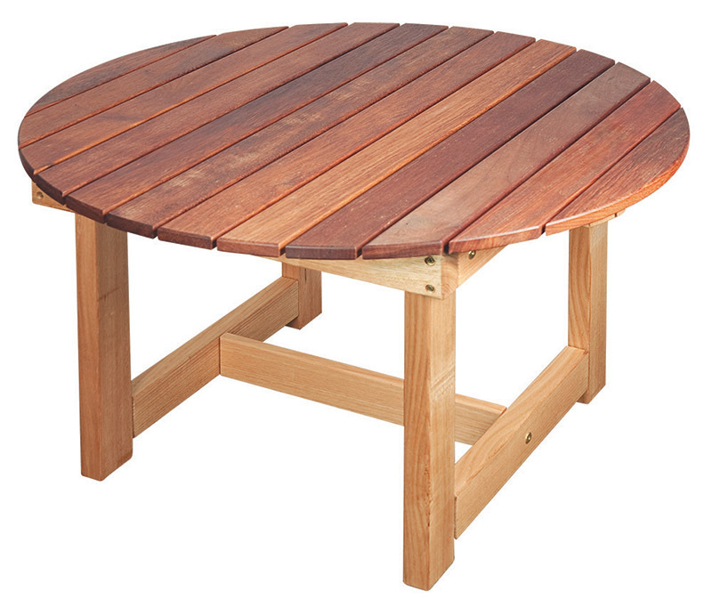 Jarrah & Hardwood Outdoor Round Table 90 x 90 x 50cmH