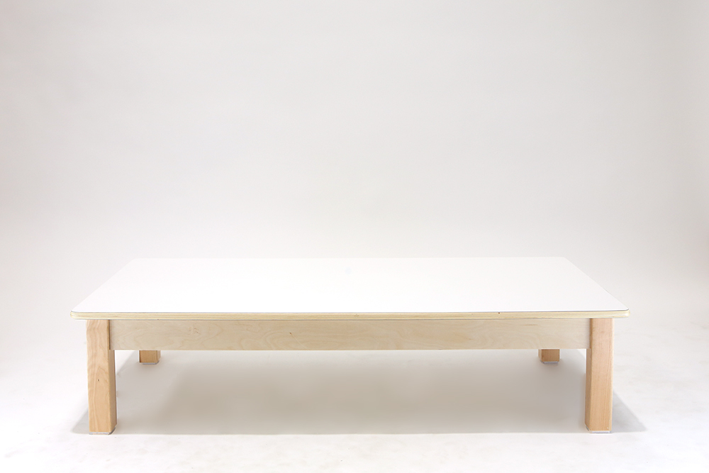 Luca Rectangular Timber Table - White -120 x 60 x  28cmH