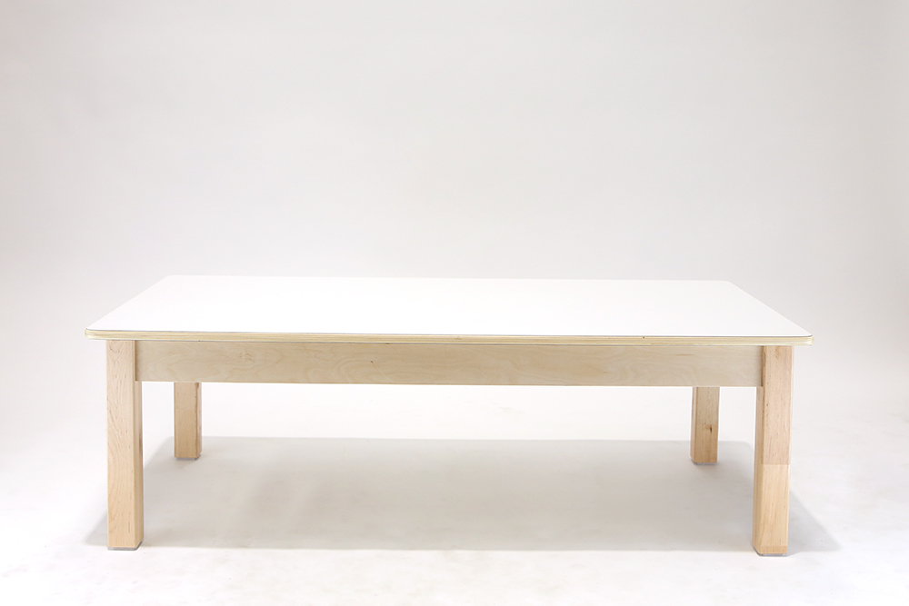 Luca Rectangular Timber Table - White -120 x 60 x  38cmH