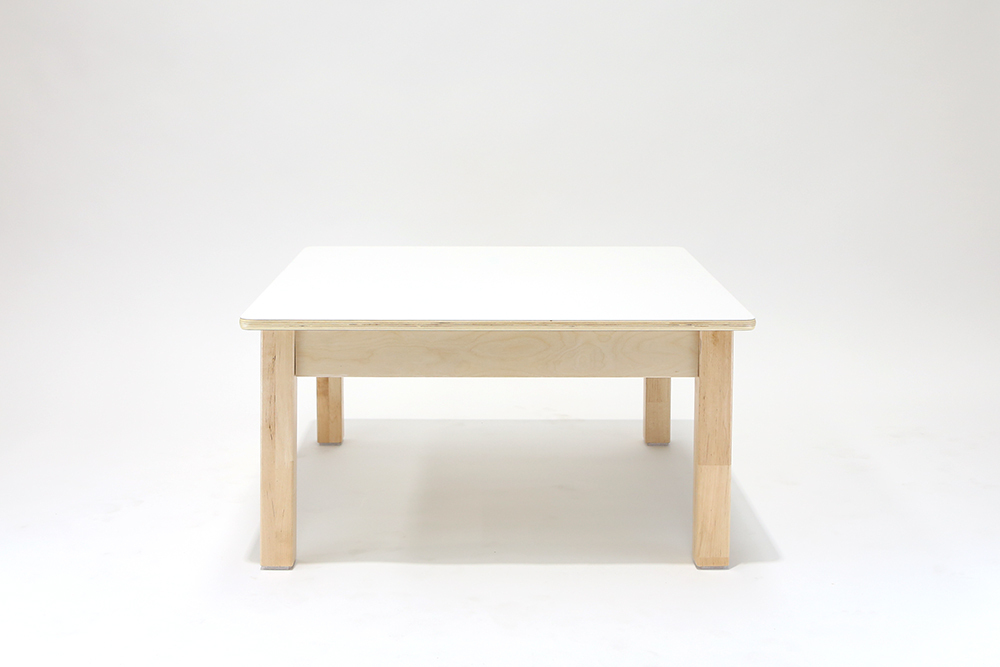 Billy Kidz Wooden Table With White Laminate Top - Square 750 x 750mm 38cmH