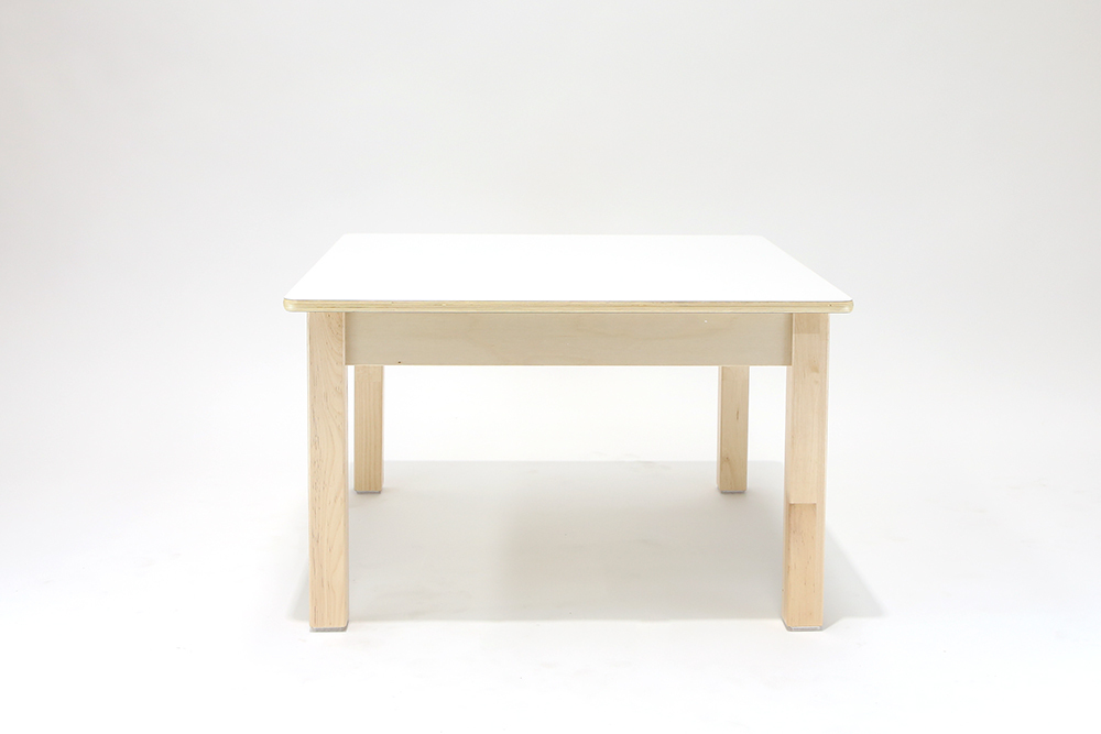 Billy Kidz Wooden Table With White Laminate Top - Square 750 x 750mm 45cmH