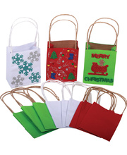 *SPECIAL: >Paper Bags With Handle Small - Christmas Colours 12pk