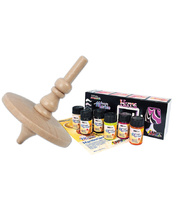 *Magic Marble Paints - Wooden Spinning Top Set of 30 + Magic Marble Contrast 6pk