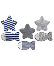 *SPECIAL: Indoor Linen & Cotton Cushion - Fish & Star Set of 6