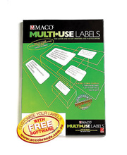 *SPECIAL: Maco Multiuse Label - 21 Per Page 63.5x38mm Pack of 100