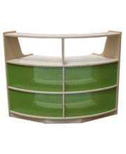 Billy Kidz Birch Medium Shelf Unit 76cmH - Curved with Green Steel Mesh Back
