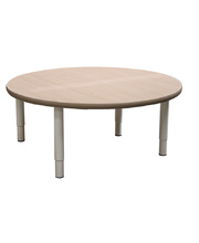 Billy Kidz Large Round Table 1100 x 1100mm - Birch - Adjustable Light Grey Legs
