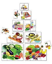 *SPECIAL: Tuzzles Food Pyramid Set with Storage Tray - Floor Puzzle 49pcs