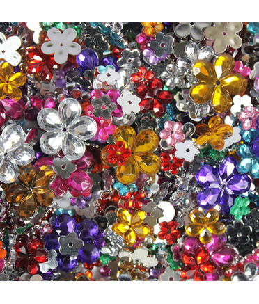 Sequin Flower Gemstones - Assorted 100g Jar
