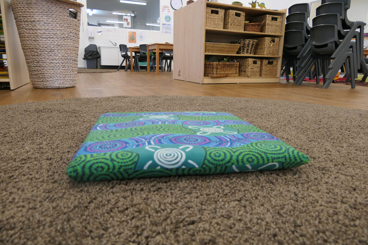 *Indigenous Designed Flat Floor Cushion Three Rivers EMRO Designs