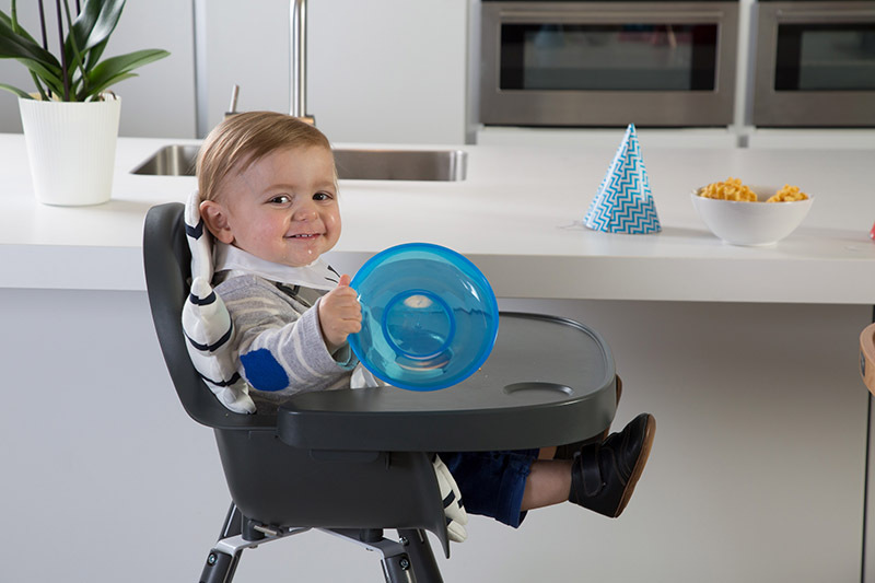 Evolu 2 High & Low Feeding Chair - Natural & Grey (Without ABS Tray)
