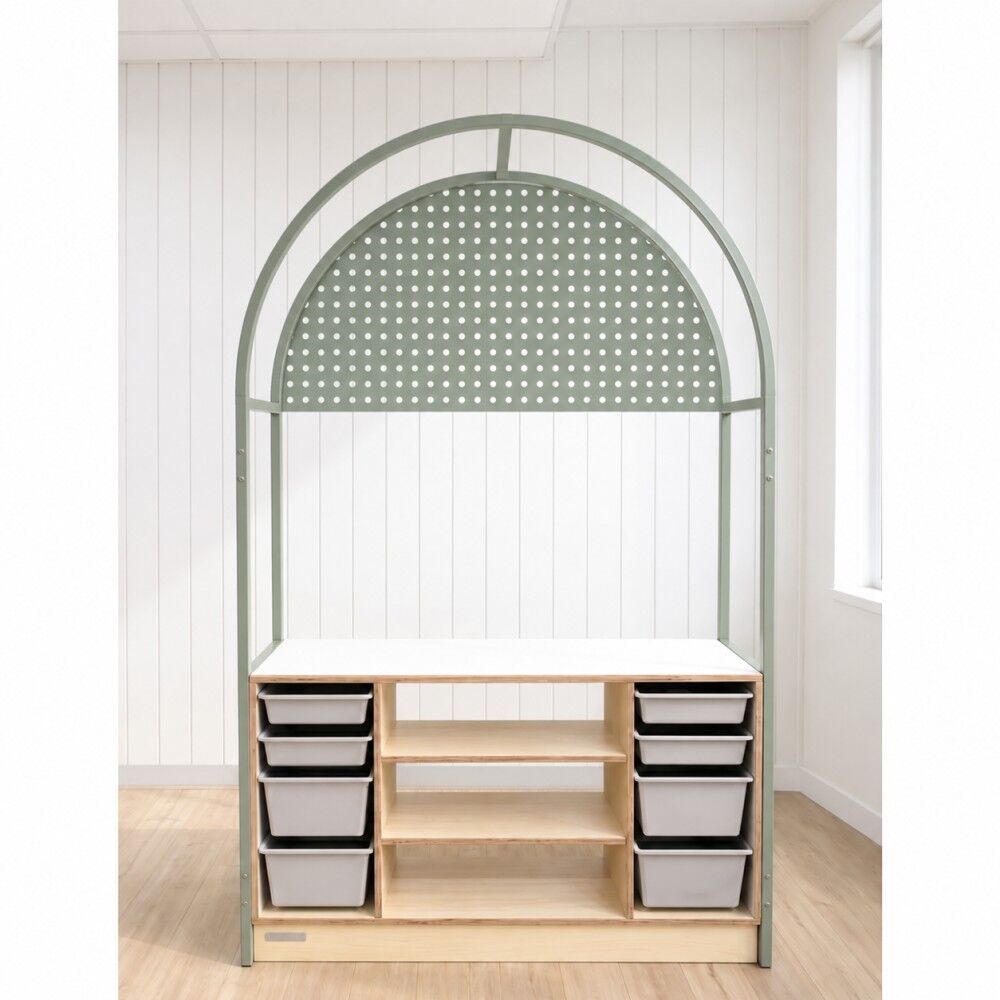 Curiate Perforated Arch with Art Storage Unit